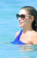 ZARA MCDERMOTT in a Blue Swimsuit at a Beach in Barbados 12/21/2022