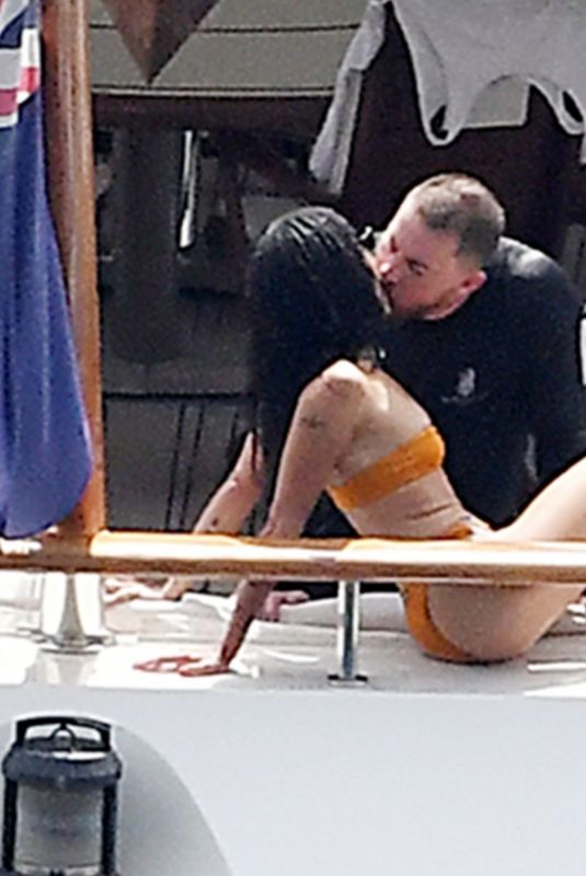 ZOE KRAVITZ and Channing Tatum at a Yacht on Holiday in Italy 08/18/2022