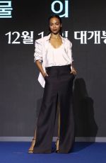 ZOE SALDANA at Avatar: The Way of the Water Press Conference in Seoul 12/09/2022