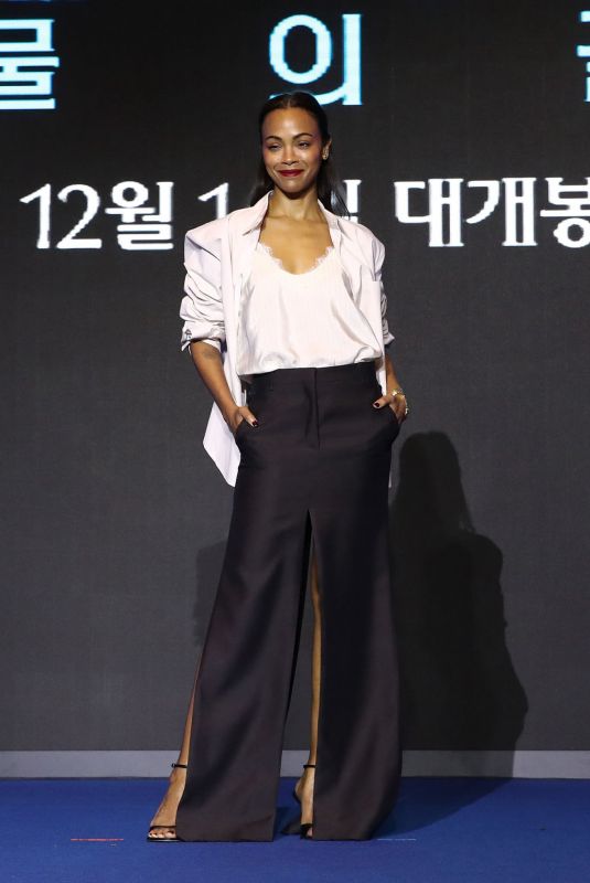ZOE SALDANA at Avatar: The Way of the Water Press Conference in Seoul 12/09/2022