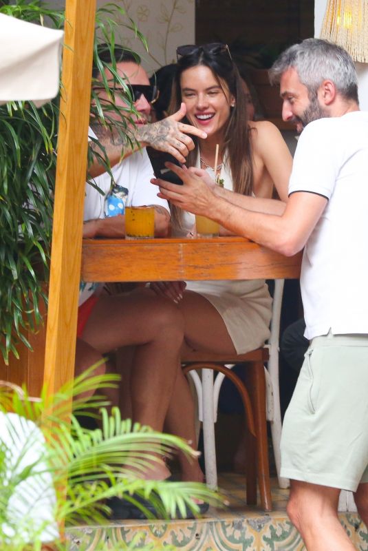 ALESSANDRA AMBROSIO Out for Drinks with Friends in Rio De Janeiro 01/24/2023