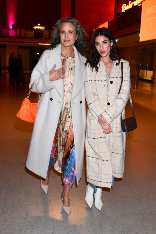 ANDIE MACDOWELL and RAINEY QUALLEY Arrives at Marc Cain Fashion Show 01/18/2023