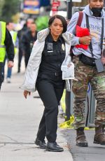 ANGELA BASSETT in a Police Officer Uniform on the Set of 9-1-1 in Los Angeles 01/23/2023