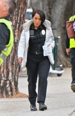 ANGELA BASSETT in a Police Officer Uniform on the Set of 9-1-1 in Los Angeles 01/23/2023