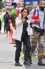 ANGELA BASSETT in a Police Officer Uniform on the Set of 9-1-1 in Los Angeles 01/23/2023
