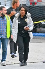 ANGELA BASSETT in a Police Officer Uniform on the Set of 9-1-1 in Los Angeles 01/23/2023