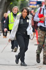 ANGELA BASSETT in a Police Officer Uniform on the Set of 9-1-1 in Los Angeles 01/23/2023