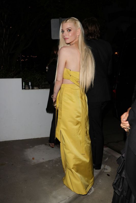 ANYA TAYLOR-JOY Arrives at a Golden Globes Afterparty in Los Angeles 01/10/2023
