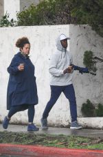 BRIDGID COULTER and Don Cheadle Out Jogging in Los Angeles 01/03/2023