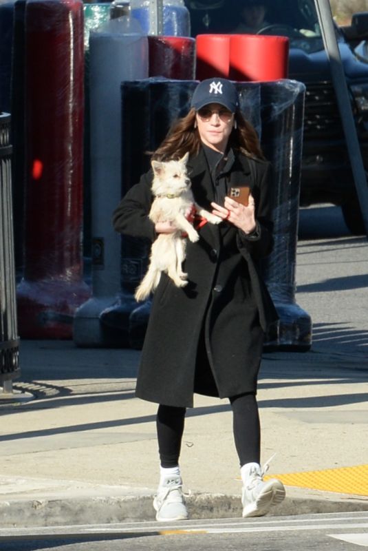 BRITTANU SNOW Out with Her Dog in Los Angeles 01/20/2023