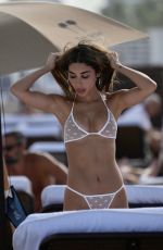CHANTEL JEFFRIES in a Brown Bikini at a Beach in Miami 01/29/2023