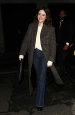 CLAIRE FOY Arrives at BBC Radio 2 to Promote Women Talking in London 01/27/2023