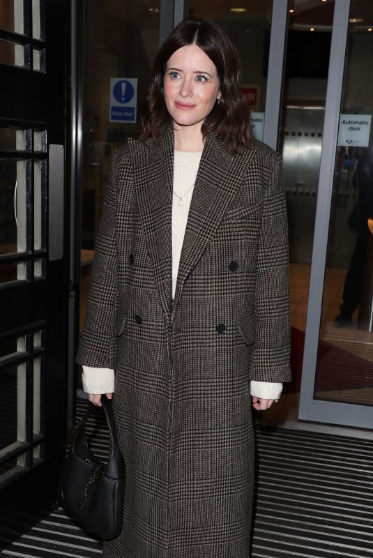 CLAIRE FOY Arrives at BBC Radio 2 to Promote Women Talking in London 01/27/2023