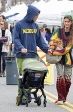 CLARA BERRY and KJ Apa Out with Their Baby and Dog at Farmers Market in Los Angeles 01/15/2023