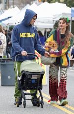 CLARA BERRY and KJ Apa Out with Their Baby and Dog at Farmers Market in Los Angeles 01/15/2023