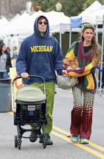 CLARA BERRY and KJ Apa Out with Their Baby and Dog at Farmers Market in Los Angeles 01/15/2023
