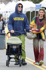 CLARA BERRY and KJ Apa Out with Their Baby and Dog at Farmers Market in Los Angeles 01/15/2023