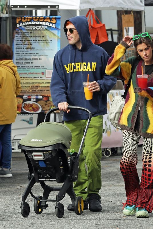 CLARA BERRY and KJ Apa Out with Their Baby and Dog at Farmers Market in Los Angeles 01/15/2023