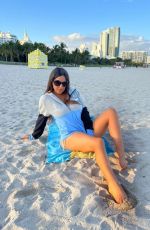 CLAUDIA ROMANI Out at a Beach in Miami 01/11/2023