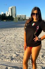 CLAUDIA ROMANI Out at a Beach in Miami 01/17/2023