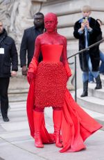 DOJA CAT Arrives at Schiaparelli Haute Couture Spring Summer 2023 Show at Paris Fashion Week 01/23/2023