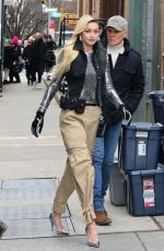 GIGI HADID on the Set of a Maybelline Commercial in New York 01/17/2023