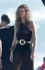 GISELE BUNDCHEN at a Photoshoot on the Beach in Los Angeles 01/25/2023
