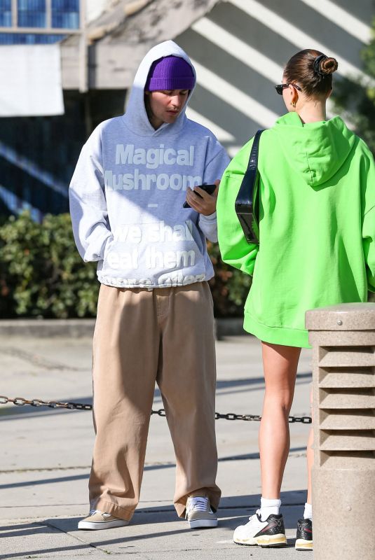 HAILEY and Justin BIEBER Out and About in West Hollywood 01/19/2023