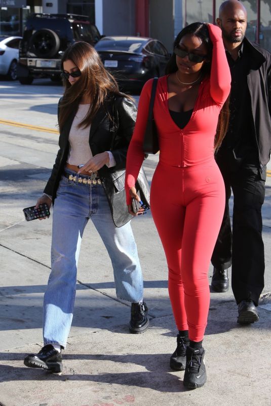 HAILEY BIEBER and JUSTINE SKYE Out for Lunch at Great White in West Hollywood 01/06/2023