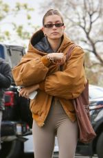HAILEY BIEBER Arrives at Hot Pilates Class in West Hollywood 01/05/2023