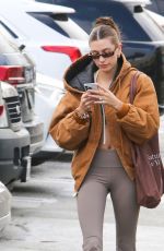 HAILEY BIEBER Arrives at Hot Pilates Class in West Hollywood 01/05/2023