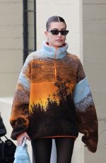 HAILEY BIEBER Leaves Great White Restaurant in West Hollywood 01/16/2023