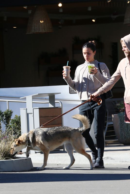 HAYLEY ERBERT and Derek Hough Out with Their Dog in Los Angeles 01/24/2023
