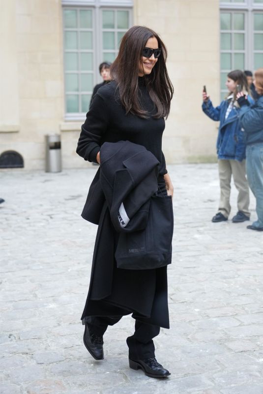 IRINA SHAYK Arrives at Ludovic de Saint Sernin Show at Paris Fashion Week 01/22/2023