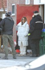 JENNIFER LOPEZ Visits Ben Affleck on the Set in Medford 01/10/2023