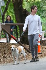 JOEY KING and Steven Piet Out with Their Dog in Los Angeles 01/02/2023