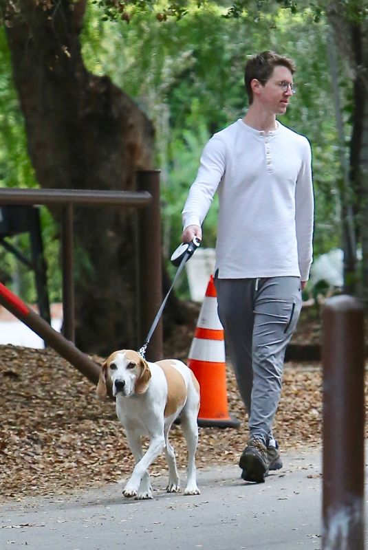 JOEY KING and Steven Piet Out with Their Dog in Los Angeles 01/02/2023