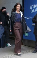 KATIE HOLMES Promotes Her New off-Broadway play The Wanderers in New York 01/11/2023