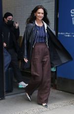 KATIE HOLMES Promotes Her New off-Broadway play The Wanderers in New York 01/11/2023