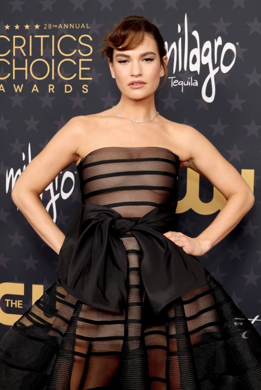 LILY JAMES at 28th Annual Critics Choice Awards in Los Angeles 01/15/2023