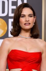 LILY JAMES at 80th Annual Golden Globe Awards in Beverly Hills 01/10/2023