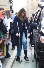 LUCIANA GIMENEZ in a Wheelchair with Crutches Out in New York 01/28/2023