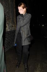 LUCY BOYNTON Arrives at Chiltern Firehouse in London 01/26/2023