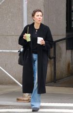 MAGGIE GYLLENHAAL out for Healthy Protein Green Juice and a Fruit Granola Snack in New York 01/02/2022