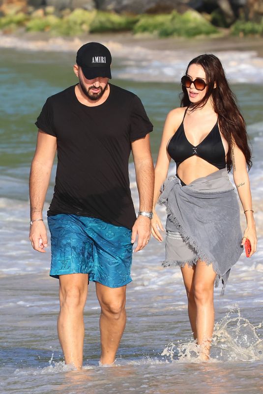 NABILLA BENATTIA and Thomas Vergara Out at a Beach in St Barthelemy 12/30/2022