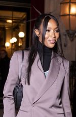 NAOMI CAMPBELL Leaves hotel La Reserve at Paris Fashion Week 01/21/2023