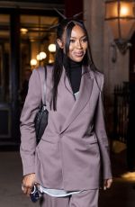 NAOMI CAMPBELL Leaves hotel La Reserve at Paris Fashion Week 01/21/2023