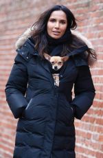 PADMA LAKSHMI Out with Her Dog Divina in New York 01/14/2023