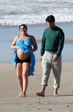 Pregnant GINA RODRIGUEZ and Joe LoCicero Out at a Beach 01/28/2023