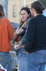 Pregnant RUMER WILLIS and Derek Richard Thomas Out for Lunch at Robata Jinya in Los Angeles 01/21/2023